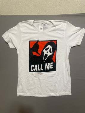 Ghost Face Call Me White T-Shirt